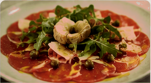 Carpaccio de Salmão com finalização gourmet